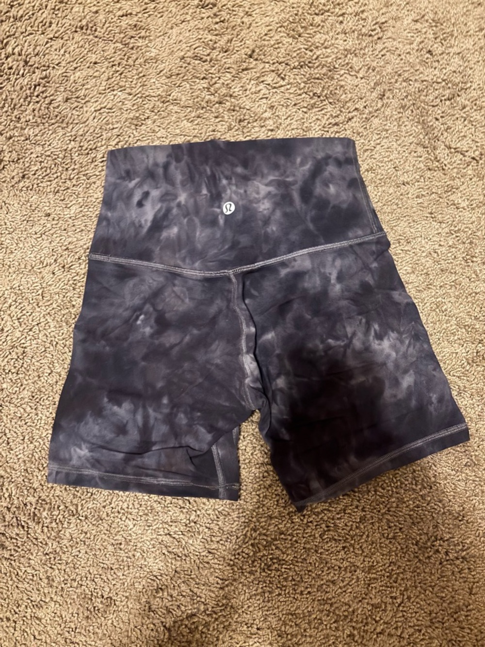 lululemon athletica Black Tie-Dye High-Rise Bike Shorts
